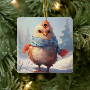 Farm Chicken Animal, Kawaii Cute Pet Lover Gift Ceramic Ornament