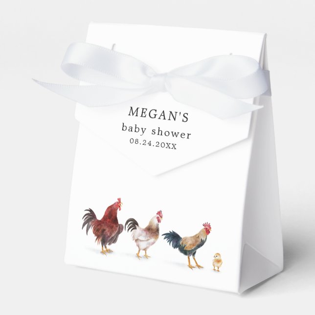 Farm Chicken Baby Shower Favour Box (Front Side)