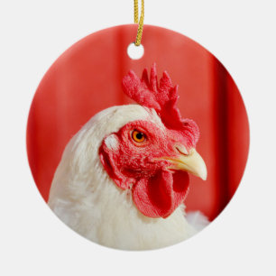 Farm Chicken  Ceramic Tree Decoration