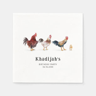 Farm Chicken Kids Birthday  Napkin