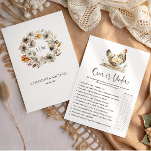 Farm Chicken Over or Under Bridal Shower Game