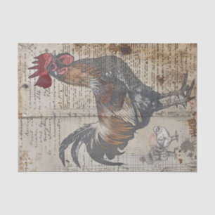Farm Chicken Vintage Decoupage Tissue Paper