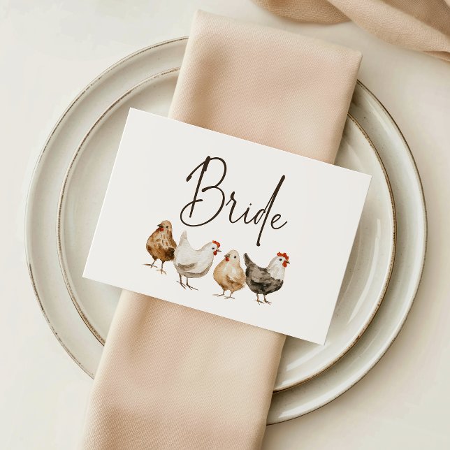 Farm Chicken Wedding Bride Reserved Seating Card (Creator Uploaded)