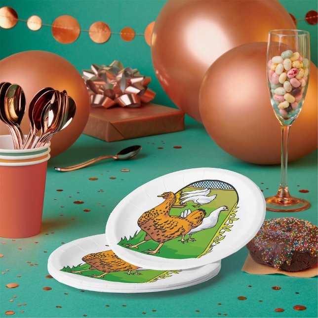 Farm Chickens Paper Plate (Creator Uploaded)