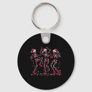 Farm Christmas Dancing Skeleton Funny Pyjamas Xmas Key Ring