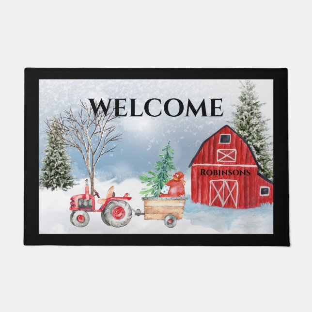 Farm Christmas Doormat (Front)