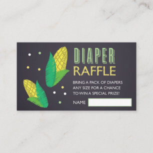 Farm Corn Diaper Raffle Ticket Enclosure Card