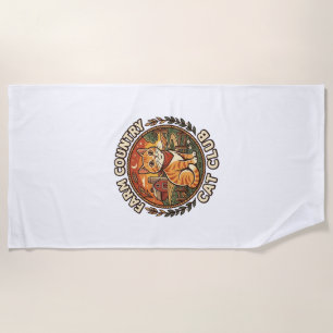 Farm Country Cat Cat Lover Gift - Farm Country Cat Beach Towel