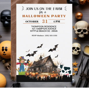 Farm Country  Halloween Party Invitation