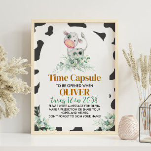 Farm Cow Birthday Time Capsule sign