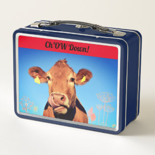 Farm Cow Lick Metal Lunch Box