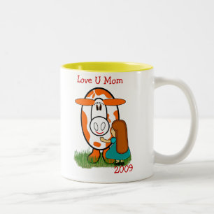 Farm Cow Love U Mum Two-Tone Coffee Mug