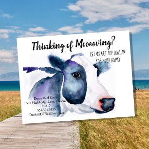 Farm Cow Referral Postcard – Fun Real Estate Marke