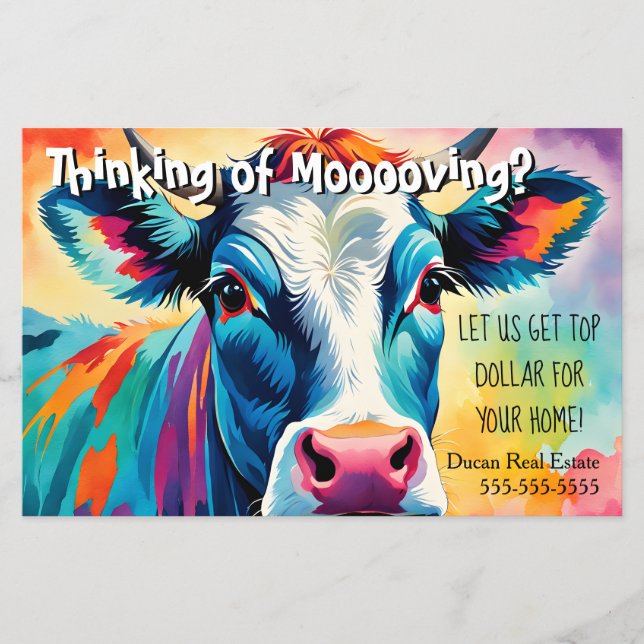farm cow referral real estate marketing sell flyer (Front)