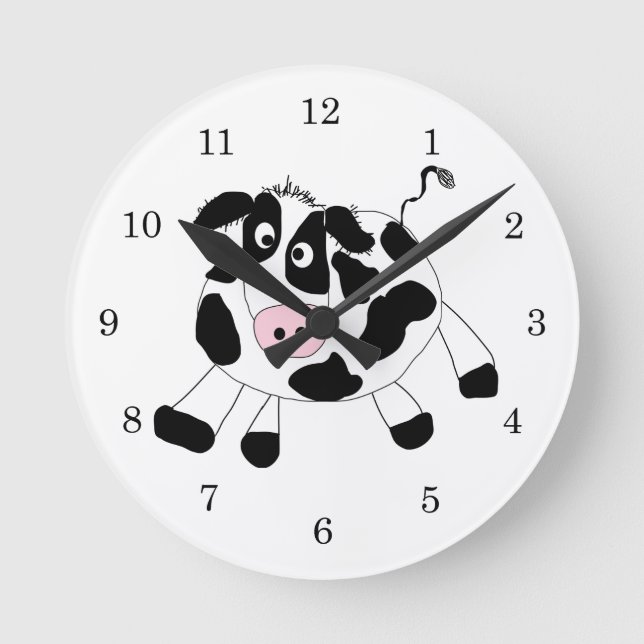 Farm Cow Round Clock (Front)