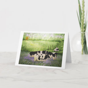 Farm Cows Blank Greeting Card