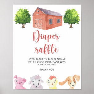 Farm - diaper raffle poster