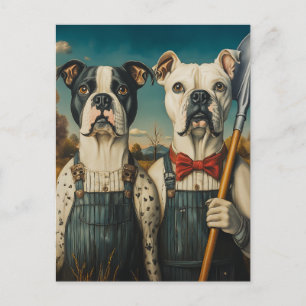 Farm Dogs Americana Portrait Postcard