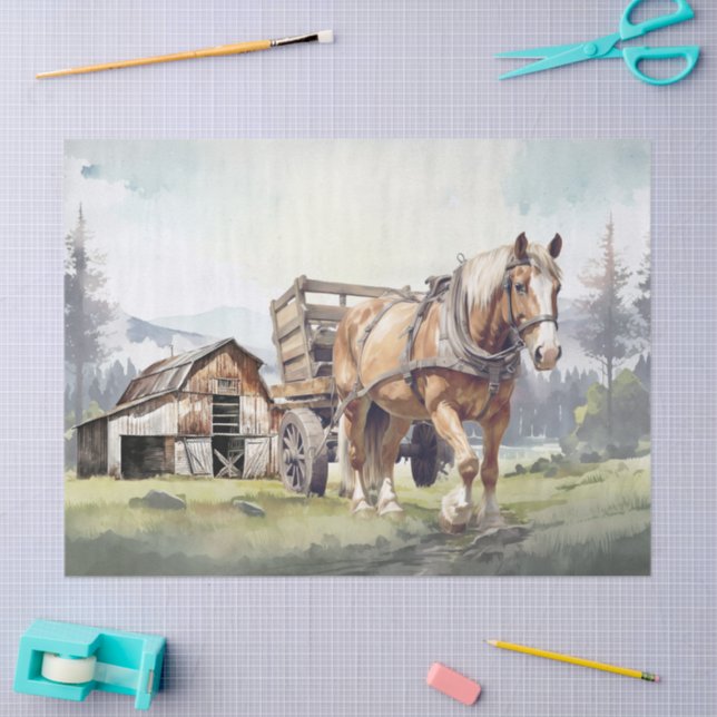 Farm Draft Horse Tissue Paper (Craft)