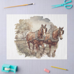 Farm Draft Horse Tissue Paper
