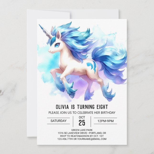 Farm Editable Horse Birthday  Invitation (Front)