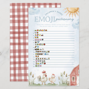 Farm Emoji Pictionary Baby Shower Game