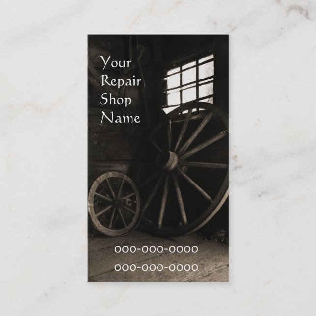 farm equipment repair shop business card (Front)