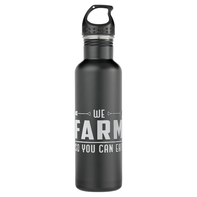 Farm Farmer Agriculture Farming Chicken Funny Gift 710 Ml Water Bottle (Front)