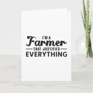 Farm Farmer Agriculture Farming Funny Gift Idea Card