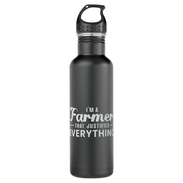 Farm Farmer Agriculture Farming Funny Tractor Gift 710 Ml Water Bottle (Front)