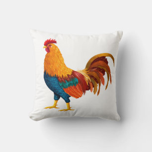 Farm Farmer Chicken Green Yellow White Rooster  Th Cushion