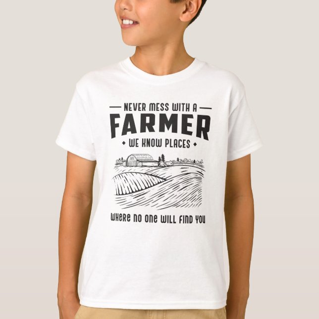 Farm Farming Agriculture Funny Tractor Gift Idea T-Shirt (Front)