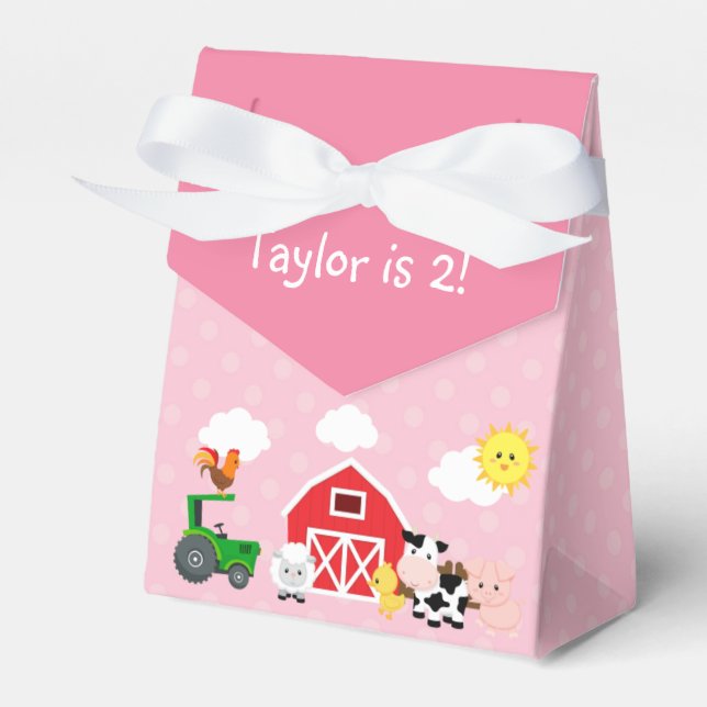 Farm Favour Box (Pink for Girls) (Front Side)
