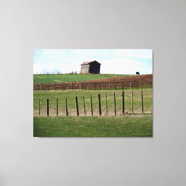 farm fence triptych canvas print (Front)