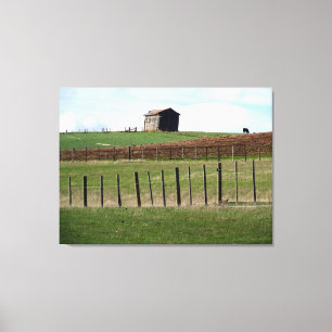 farm fence triptych canvas print