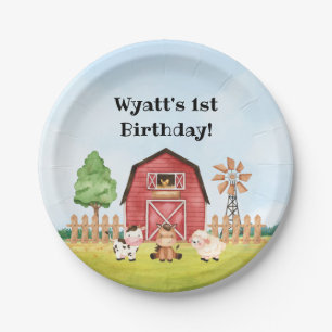 Farm First Birthday Plates