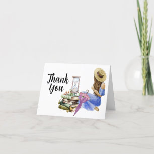Farm floral girl summer spring farm personalised thank you card