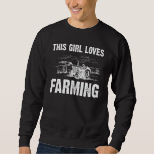 Farm For Girls Kids Farmer Tractor Farming Crop Sweatshirt