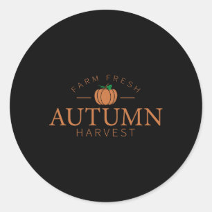 Farm Fresh Autumn Harvest Cute Pumpkin Patch Fall Classic Round Sticker