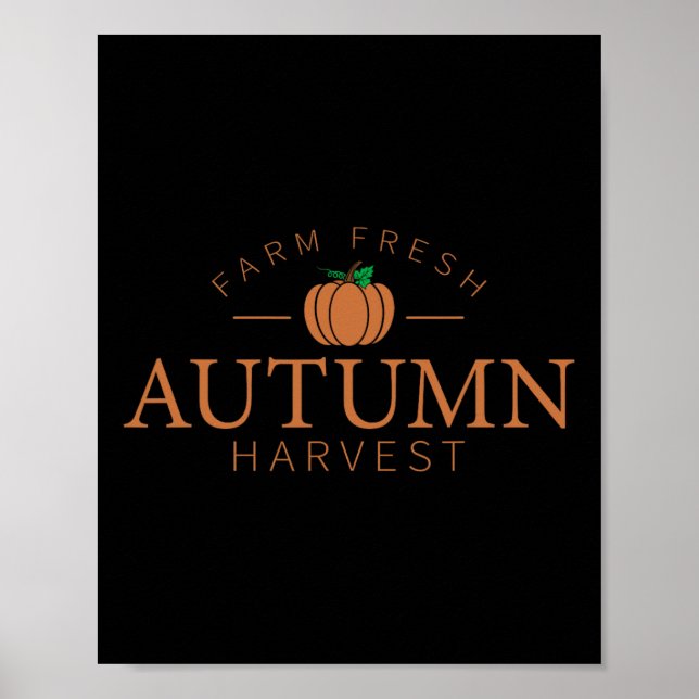 Farm Fresh Autumn Harvest Cute Pumpkin Patch Fall  Poster (Front)