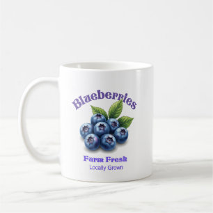 Farm Fresh Blueberries Vintage Watercolor Tee Coffee Mug
