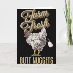 Farm Fresh Butt Nuggets Funny Chicken Farmer Chick Card