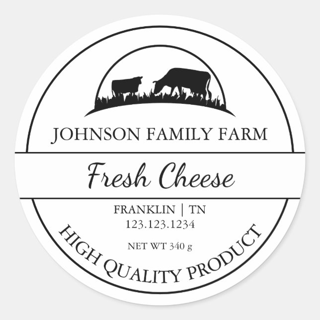 Farm Fresh Cheese Label (Front)