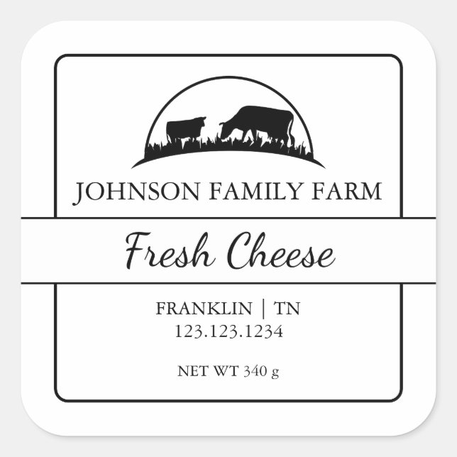 Farm Fresh Cheese Square Label (Front)