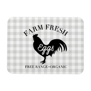 Farm Fresh Chicken Country Gingham Magnet