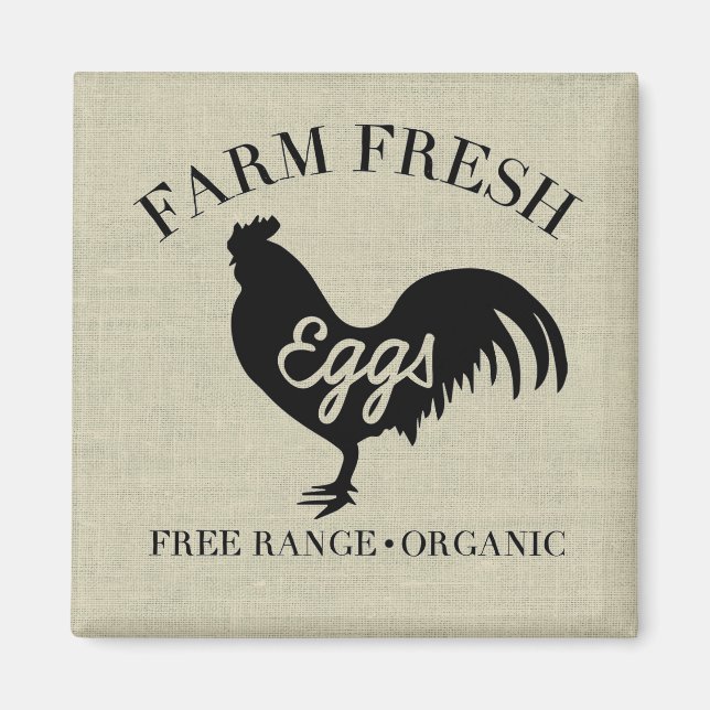 Farm Fresh Chicken Country Silhouette Magnet (Front)