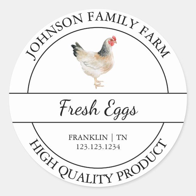 Farm Fresh Chicken Egg White Label (Front)
