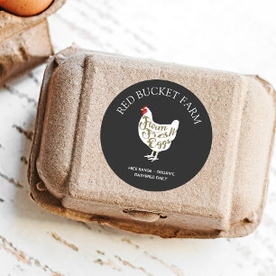 Farm Fresh Chicken Eggs Retro Classic Round Sticker