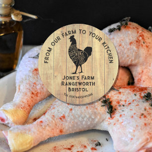 Farm Fresh Chicken Sticker Rustic Hen Logo Label