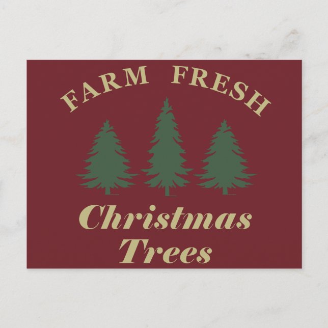 Farm fresh Christmas pine trees Holiday Postcard (Front)